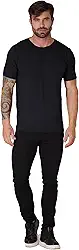 Camiseta Modal Básica Masculina, Tecido Casual, Estilo Moderno