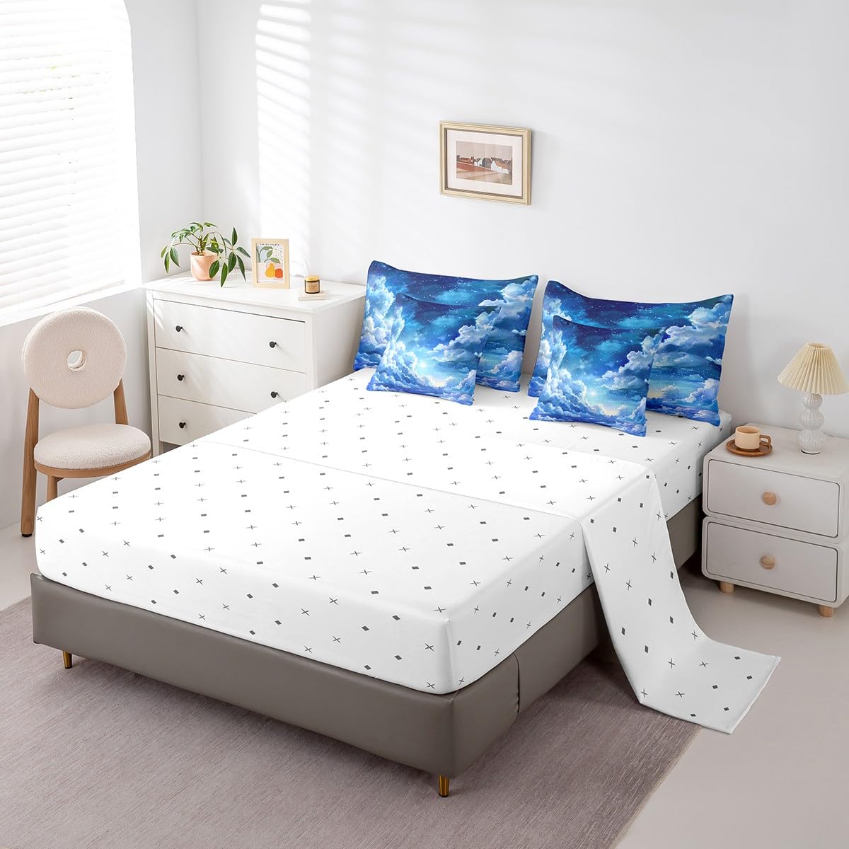 Feelyou Set Biancheria Da Letto Per Bambini Con Glitter – Copripiumino 3 Pezzi (Taglie: Doppia, Matrimoniale, King) – Motivi Colorati