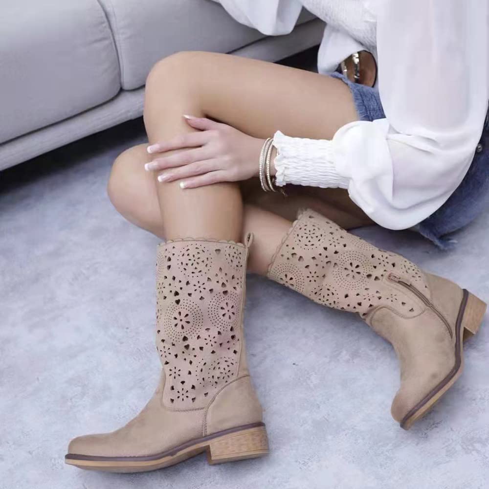 IF Fashion - Botas de mujer para primavera y verano, perforadas en el pulpcido, con hebillas y anfibias, LY70-1 Size: