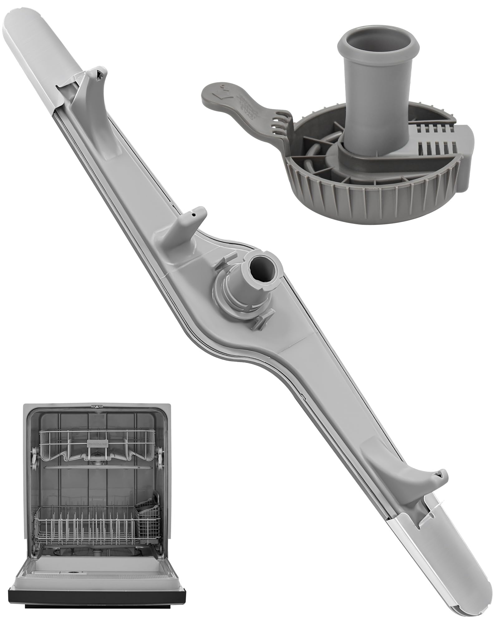 Photo 1 of 154568002 Dishwasher Lower Spray Arm -Complete with 5304518968 Support & 5304506518 Filter-Compatible with Frigidaire Electrolux Dishwasher Bottom Lower Spray Arm 5304517203 154250901 154414101