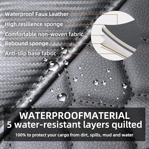 Image of Elantrip 2PCs Front Car Seat Covers Leather Water Proof Seat Protector Universal fit for Most Cars SUVs and Trucks Carbon Fiber Black