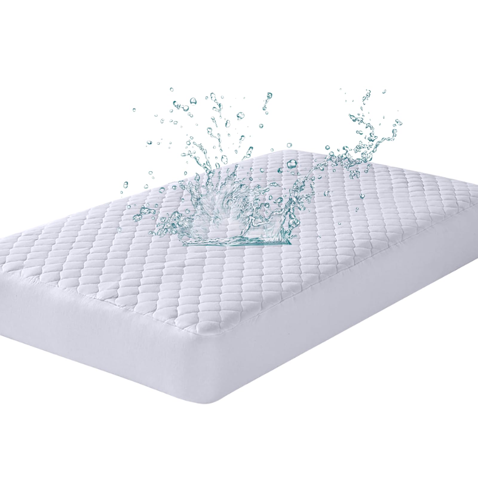 100% Waterproof Luxurious Mattress Protector or Pillowcase 3 Layered Quilted 30 cm Deep Bed Fitted Sheet Soft Warm & Cozy Mattress Protector for Bed (4FT)