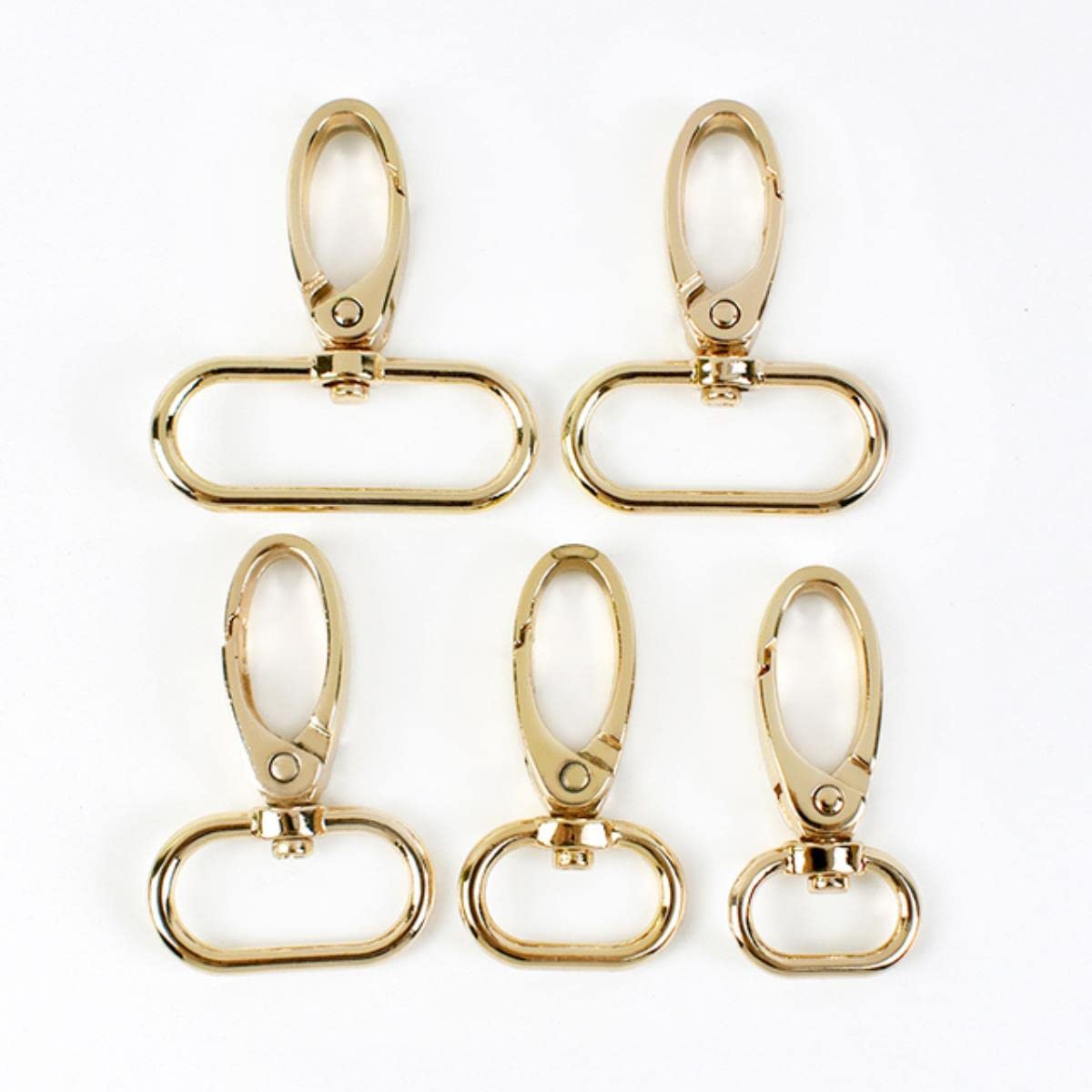 30 hebillas de metal para correa de bolso, mosquetón, ganchos a presión, hebillas giratorias para cinturón, clips de langosta, hebilla, accesorios de hardware para bricolaje, 38 mm, dorado claro