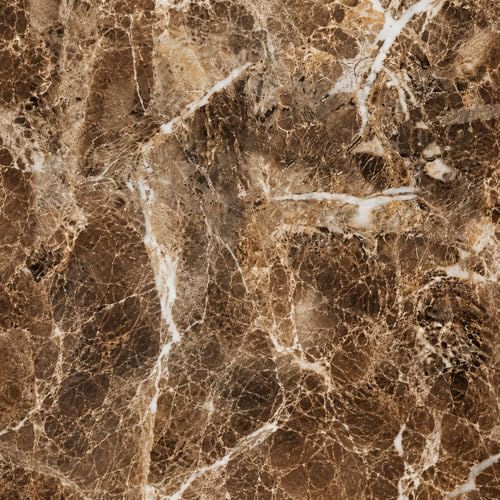 Image of Marble Aluminum Foil Kitchen Stickers Oil-Proof Waterproof Self Adhesive Wallpaper PVC Bathroom Wall Stickers Contact Paper Autumn Brown Marble (Dark Brown) (60CM X 200CM)(Pack of 1)