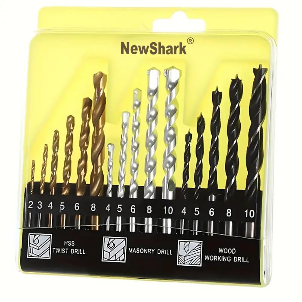 NewShark 16 Pcs Drill Bits Set Metal&cement&wood HSS Twist Drill Bits Stands (B0D73LLJZW) Amazon Price History, Amazon Price Tracker