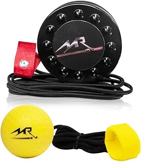 LLC Hockey Bundle - Professional Off-Ice Hockey Training Set with Field Hockey Ball, Solo Trainer for Ice, Floor & Field Hockey, Portable System with Sturdy Bungee Line, 2 Items.