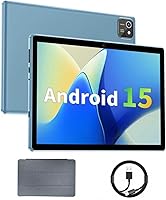 Vista 1 de Tableta 10 pulgadas Android 15 Tabletas, 12GB RAM 64GB ROM 1TB Expand, procesador Quad-Core, pantalla táctil LCD 1280x800, WiFi 5, cámara dual, Azul