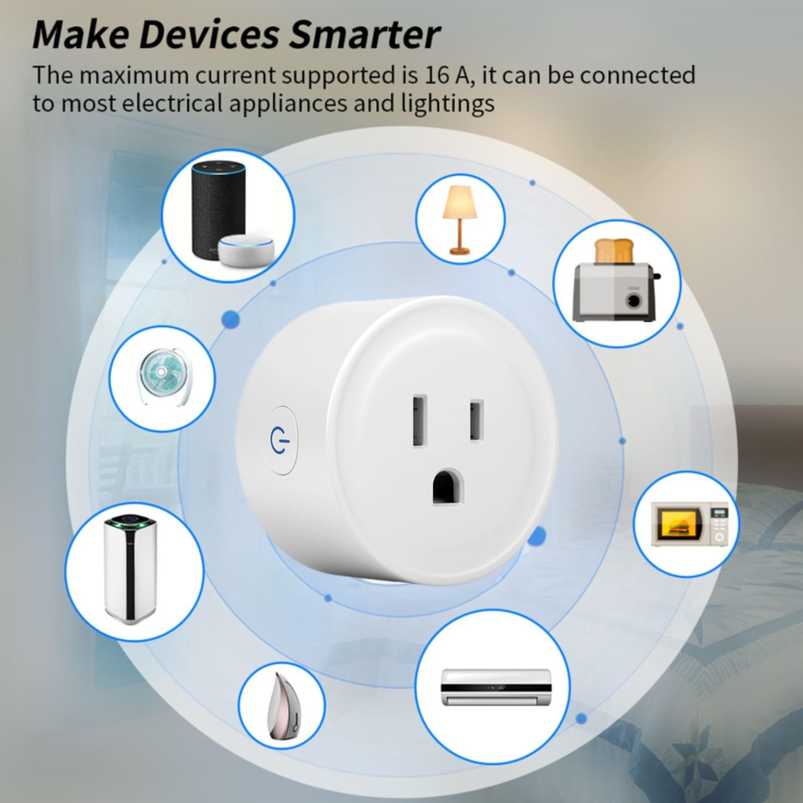 WiFi Smart Plug Compatible with Alexa Google Home WiFi Outlet for Remote Control Timer and Schedule Function No — view 6