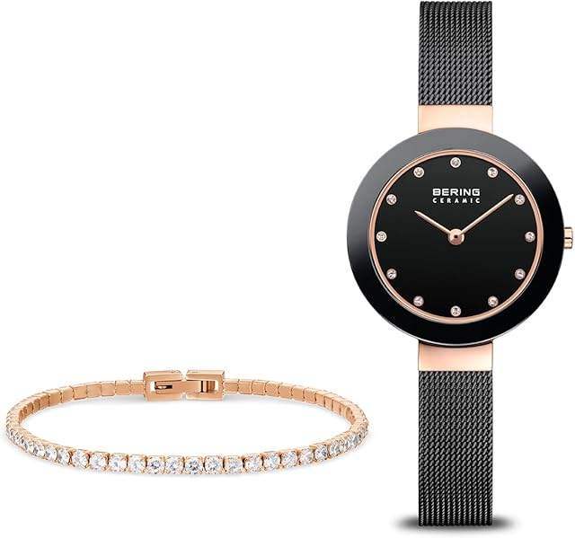 BERING Damen Ceramic Collection Zegarek, 11429-166 z Bransoletą w Kolorze Różowego Złota 646-37-X0