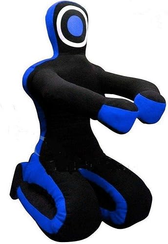 Leatheray MMA Martial Arts Brazilian Grappling Dummy Jiu Jitsu - Saco de boxeo de lona azul, 70 pies, sin relleno Lienzo azul,Piel sintética Azul