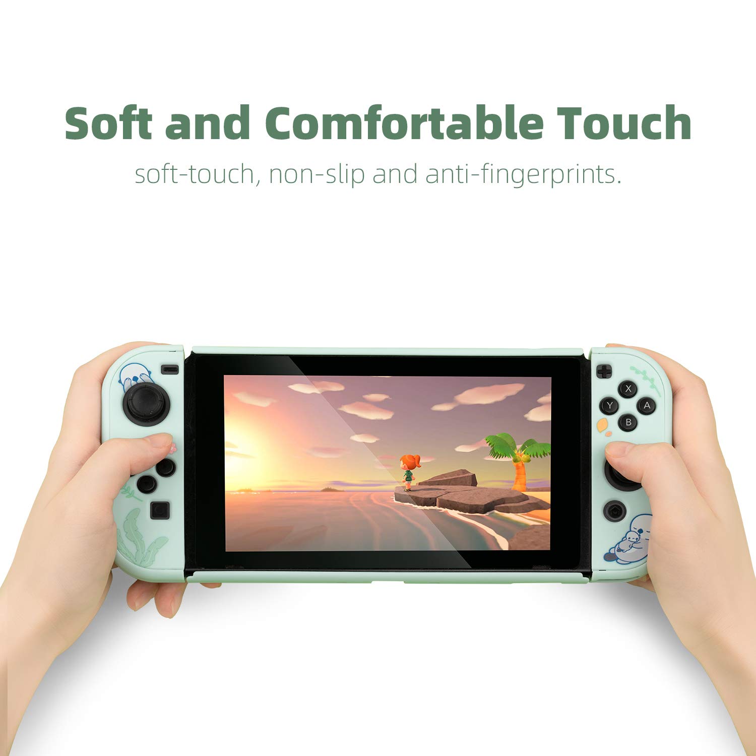 GeekShare Coque de Protection Fine Compatible avec Nintendo Switch et Joy Con - Absorption des Chocs et Anti-Rayures (Loutre de mer)