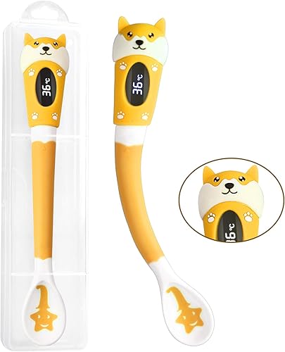 Einstyle Bebés Niños Comiendo Cucharas para Bebé Prueba de Alimentos Sopa Cuchara Flexible para Ajustar Diferentes Ángulos Amarillo Azul / disponible en Yaxa Colombia