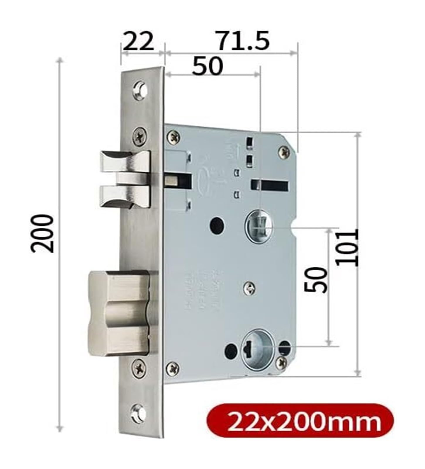 Cerraduras de embutir, cerraduras de hoja, Cuerpo de cerradura mortaja electrónica acero inoxidable 5050 for puerta inteligente