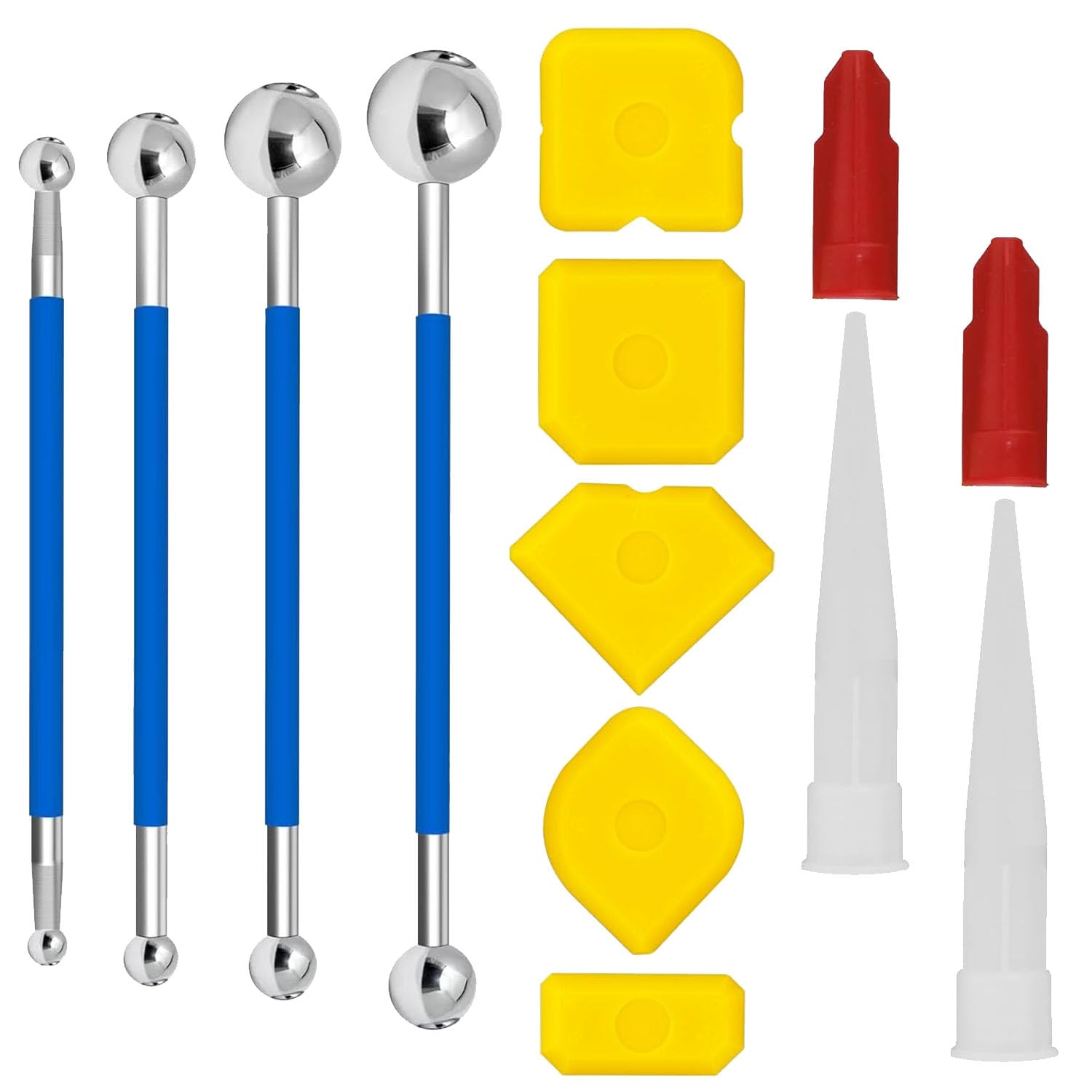 ANBOO Set of 13 Silicone Joint Puller Ball, 3 in 1 Silicone Joint Smoother Tool, Scraper Caulking Tool