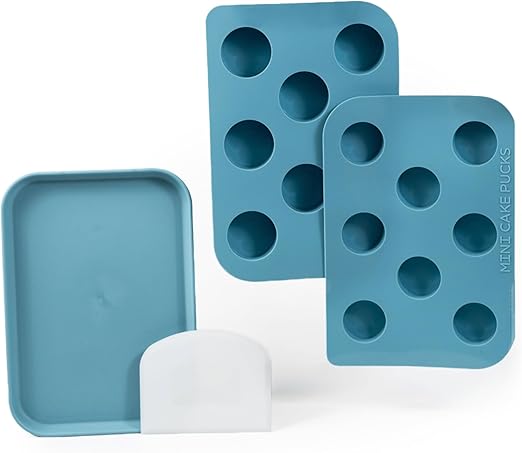 The Original Mini Cake Puck Mold Set – Better than a Cake Pop! Make Chocolate Covered Desserts – BPA Free Silicone – Includes 1 Mold Set, 1 Plastic Tray, and 1 Scraper