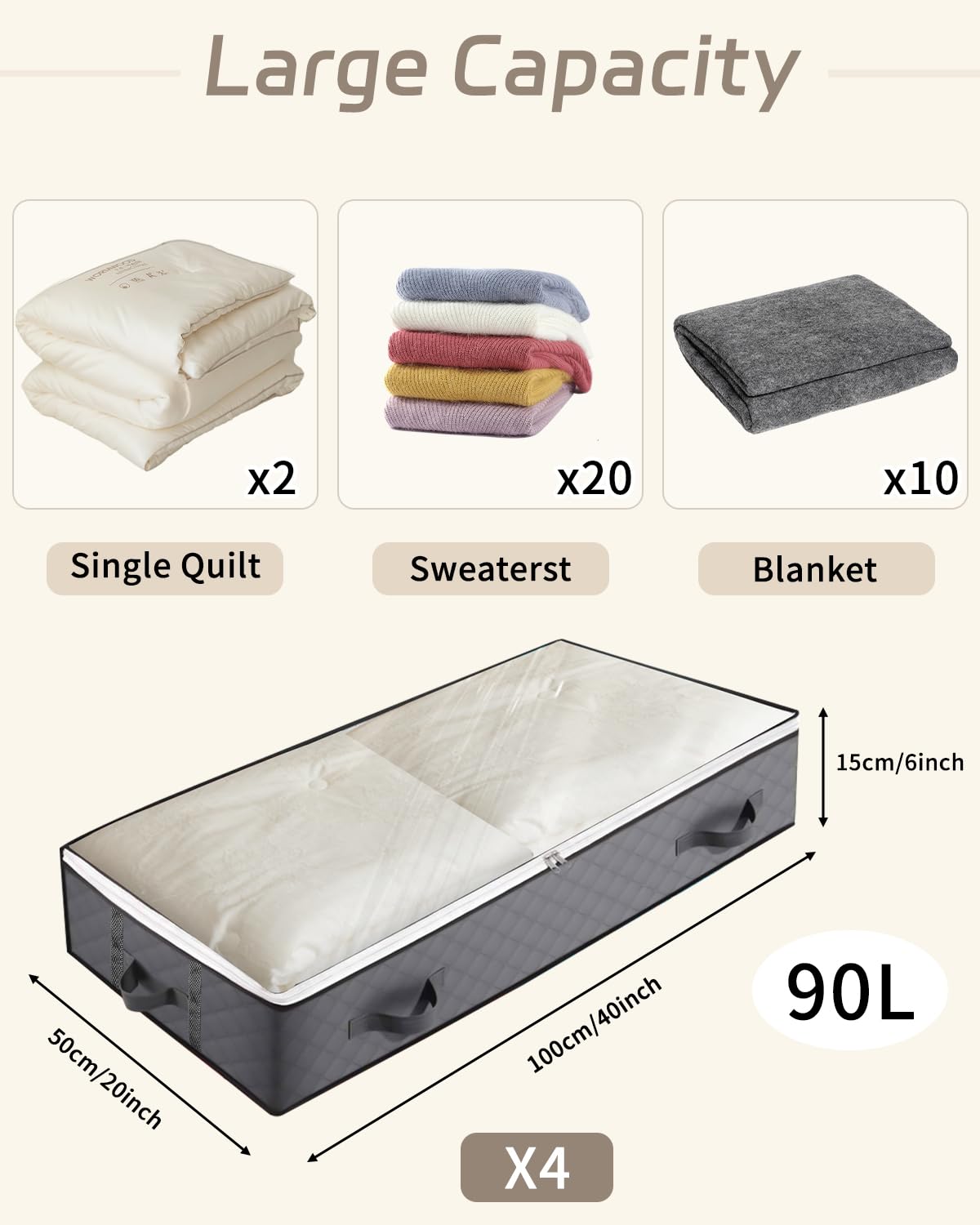 Lot 8 Organiseurs De Rangement Gris