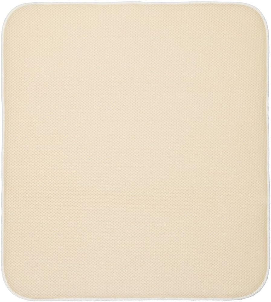 iDesign iDry Dish Drainer Mat, Large Quick-Drying Draining Board Mat, Made of Polyester, Wheat/Ivory