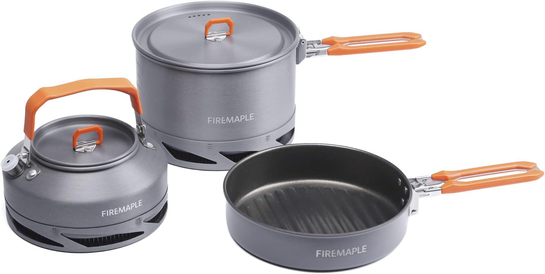 Feast Heat Exchanger Set | Compact Camping Cookware Kit | Nested Design | Contain with a Pot, Kettle and Non-Stick Frypan | Ideal for Fishing, Picnic and Camp use
