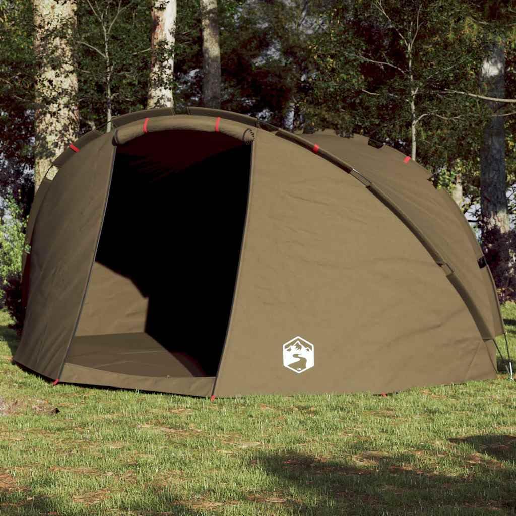 Tenda da pesca per 5 persone, verde oliva, impermeabile, poliestere 190T con rivestimento in poliuretano, 307 x 290 x 170 cm, facile da trasportare con custodia, ideale per campeggio e attività