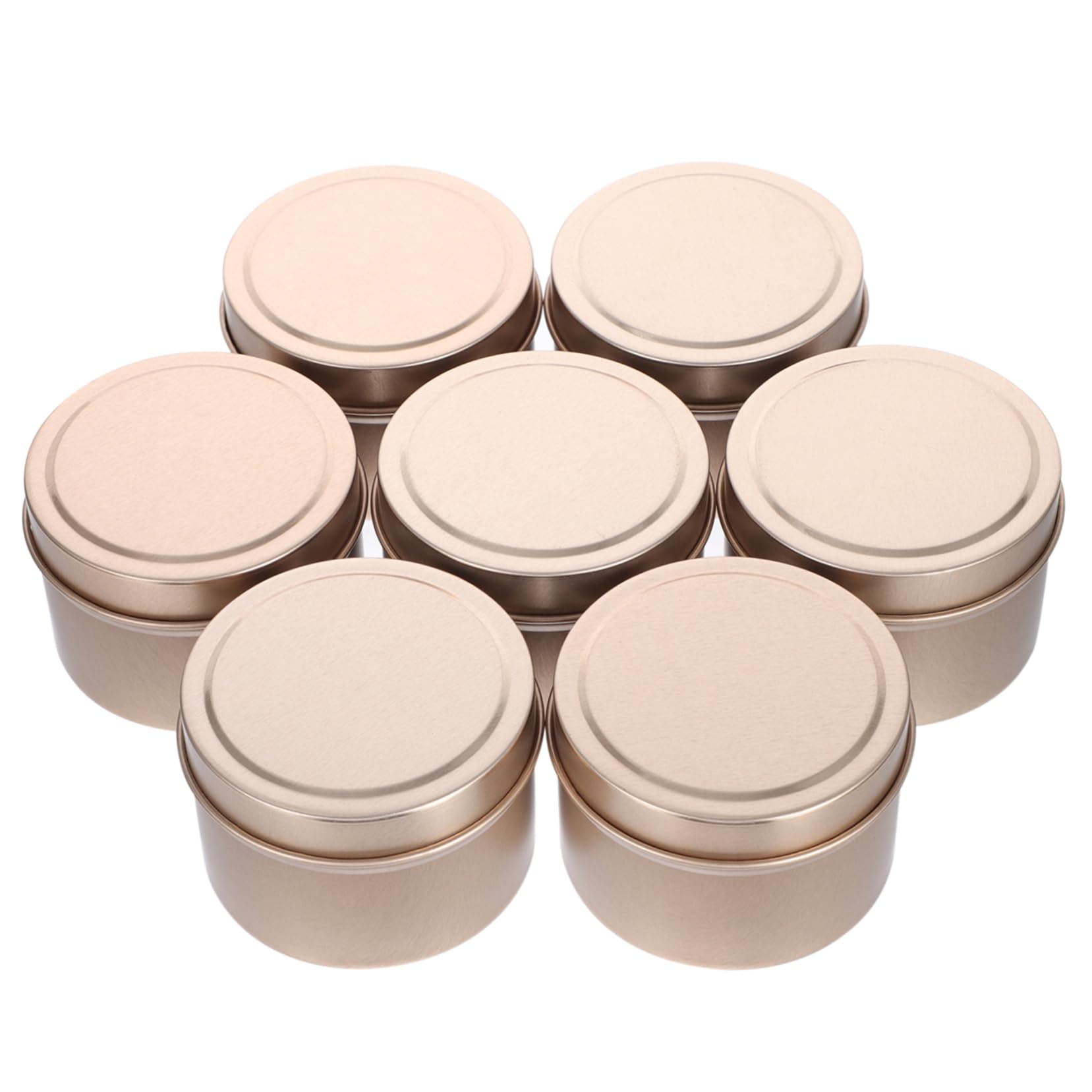 HOMSFOU 2 Sätze Roségold Kerzendosen Rund Auslaufsichere Nachfüllbare Candle Container Für DIY Kerzenherstellung Kosmetik Schmuckaufbewahrung Breiter Öffnung Vielseitig 12 Stück * 2