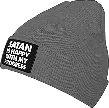 Satan is Happy with My Progress,Warm Soft Beanie Hat Cozy Stylish Hat Cold Weather