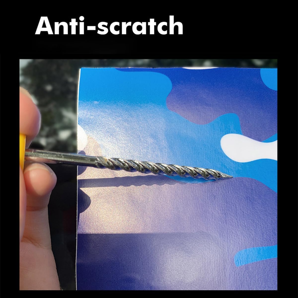 Queenbox 19.7inx16.4ft Camo Vinyl Wraps, Pattern Camouflage Self-Adhesive Car Sticker Decal Film Air Release Roll, Orange Black