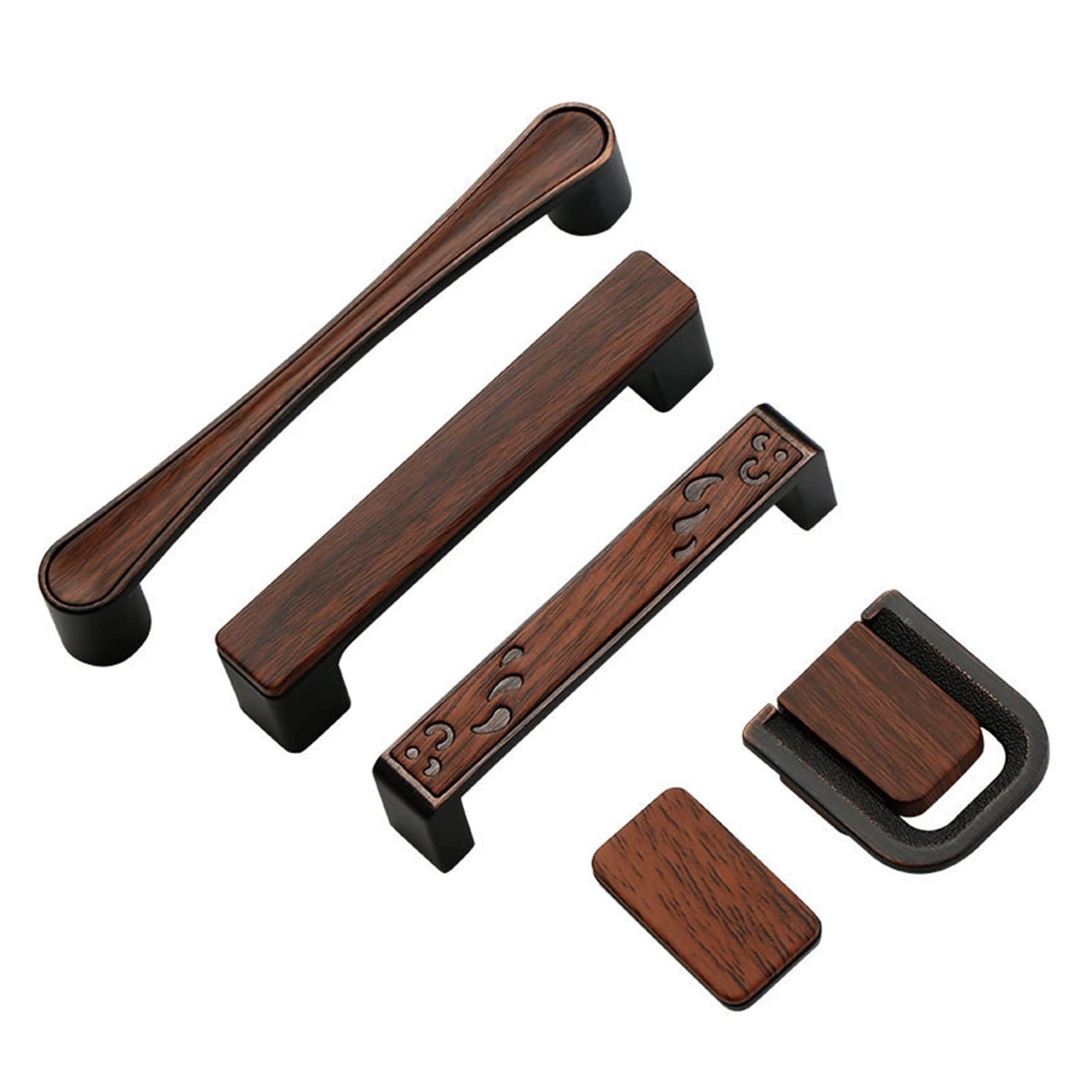 Poignées d'armoire en bois JCAKES lot de 6 boutons de tiroir et placard de cuisine