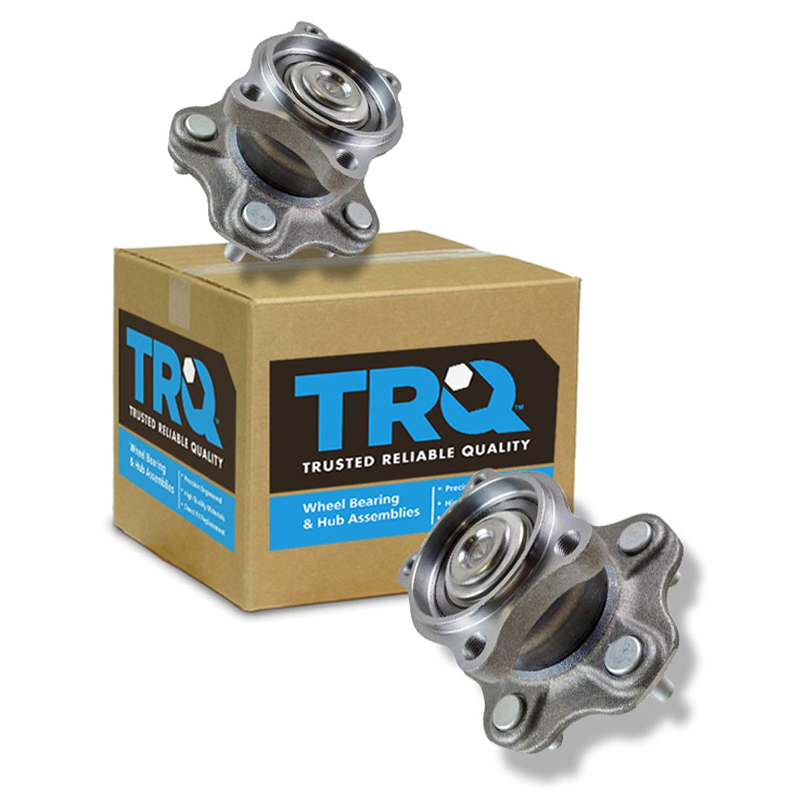 TRQ 2 Piece Rear Wheel Bearing &amp; Hub Assembly Set