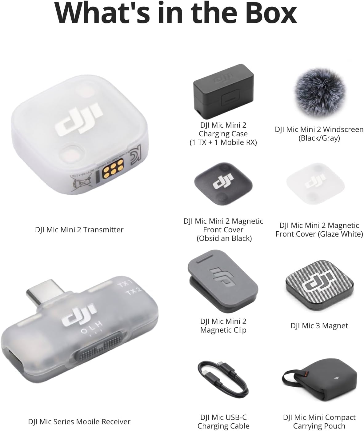 DJI Mic Mini 2 (1 TX + 1 Mobile RX + Charging Case), Lavalier