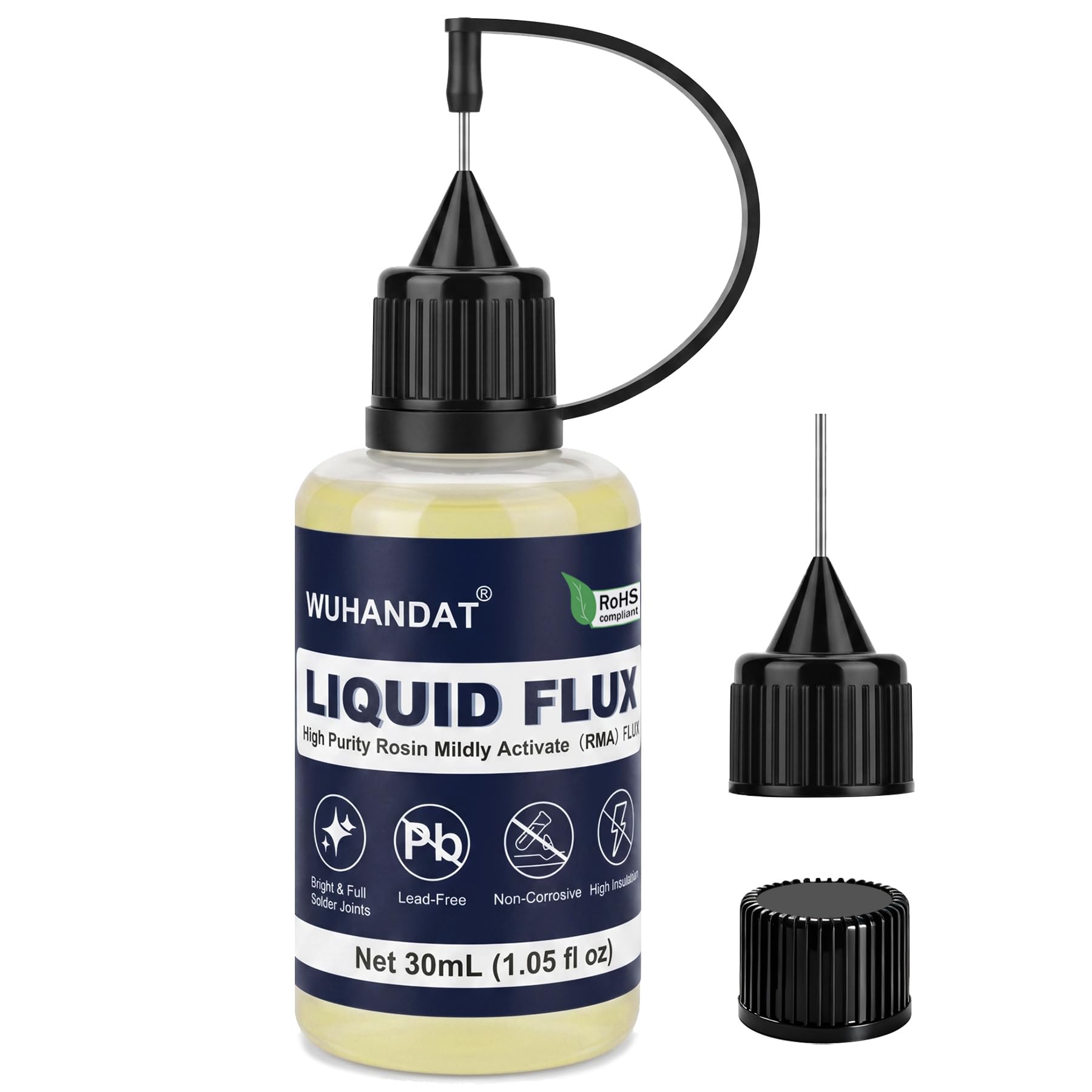 Flux para Soldar Estaño 30 ml,Flux Soldadura Electronica,Flux Soldar | Equipado con 2 Boquillas Cónicas,para Productos Electrónicos,Ensamblaje de PCB,Soldadura SMD