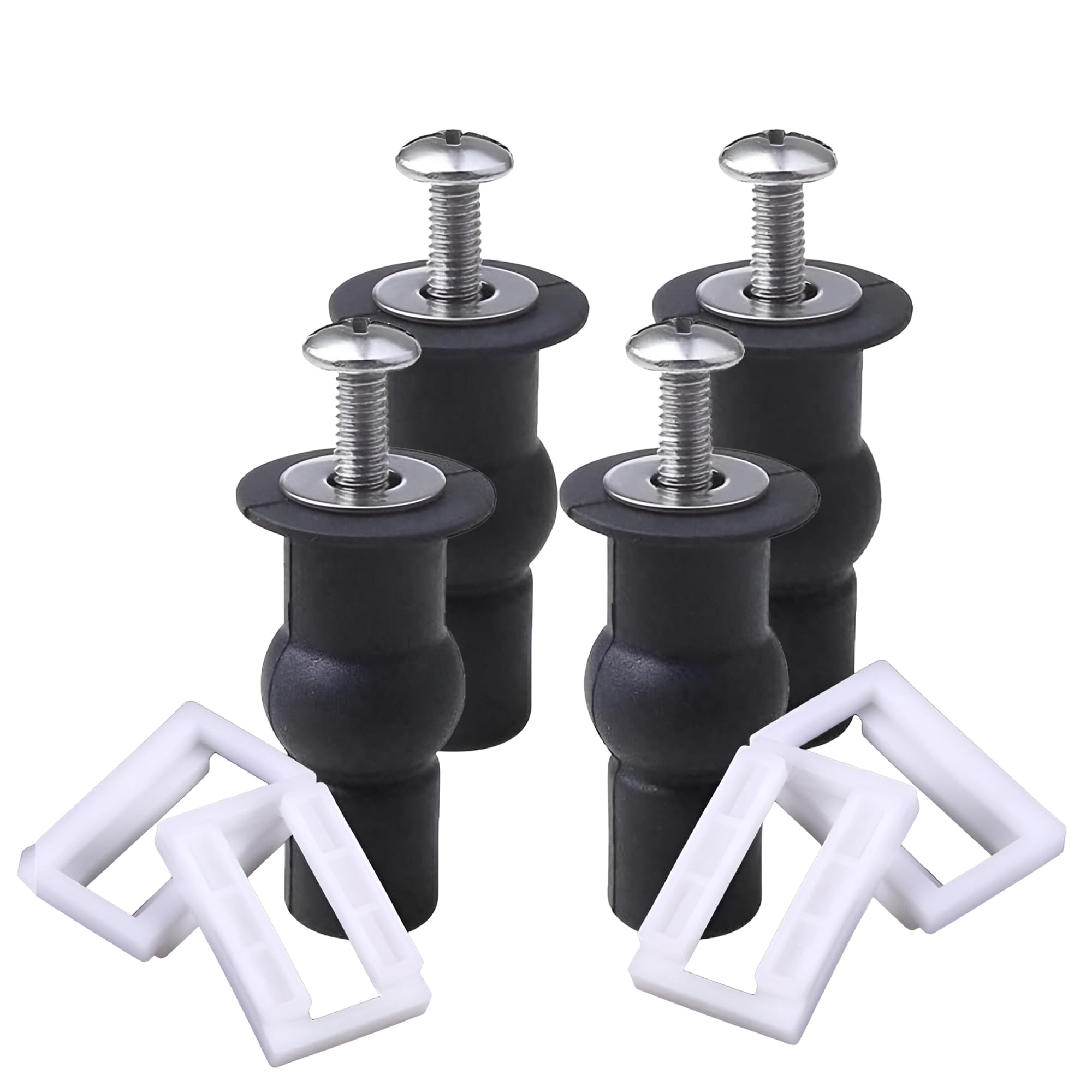 ELEGANT CASA Universal Toilet seat Cover Hinges Screw Blind Hole fixings Expanding Rubber for Top Mounting Toilet Seat Hinges-2 Pairs (4 Pack)