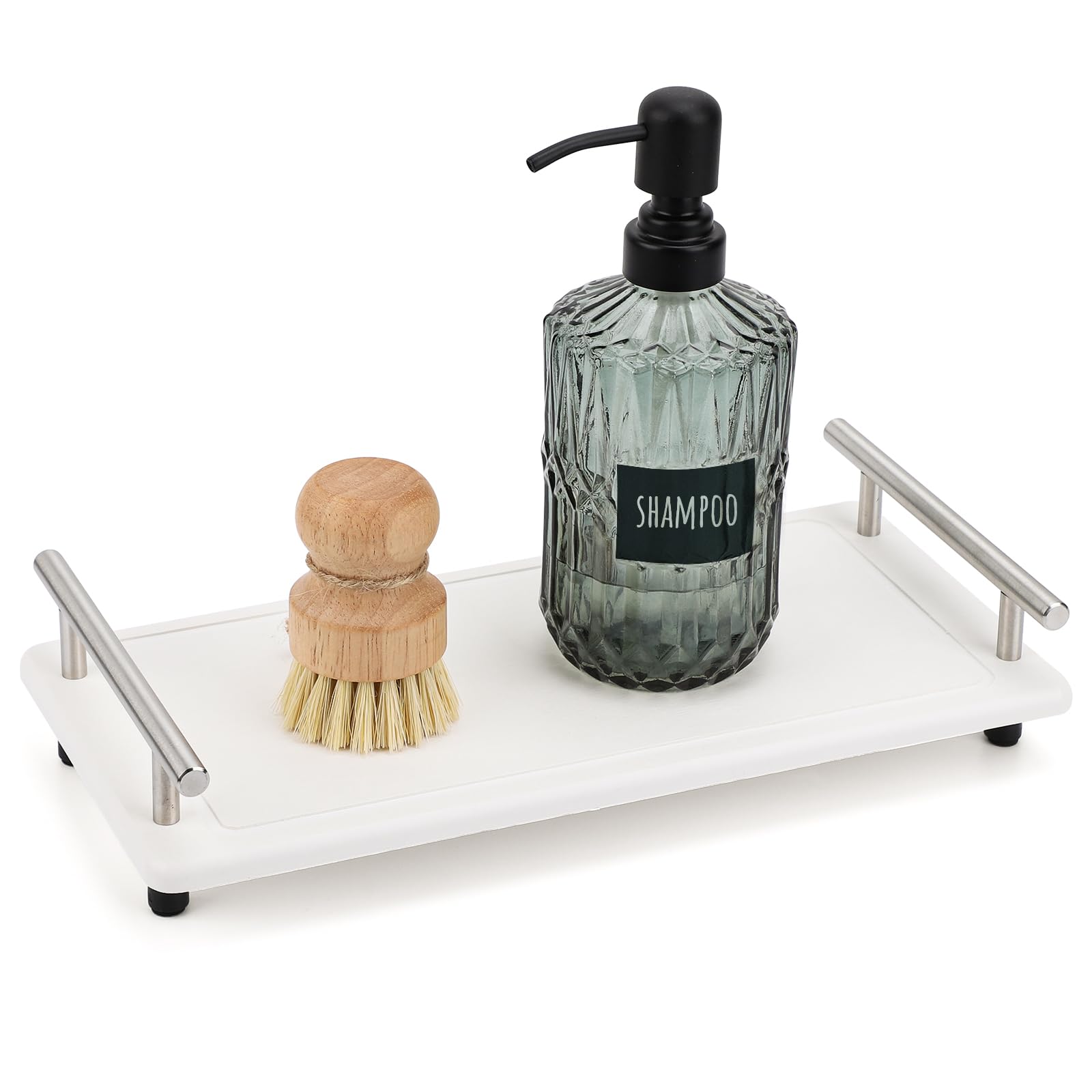 Segbeauty 12x6in Quick Dry Stone Sink Tray, Water Absorbent Instant Drying Diatomite for Bathroom, Countertop Organizer Rack Kitchen Caddy, Soap