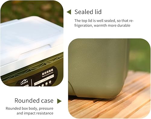 Miniatura 4 de Hielera con asa, enfriador de almacenamiento de bebidas de 8.1 cuartos de galón, caja de aislamiento grande duradera multicapa con caja de hielo