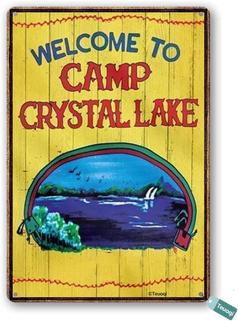 Welcome To Camp Crystal Lake Garden Woodign For Mom Vintage Decor Poster Wall Art Decor Metal Sign Poster 8X12 Inches