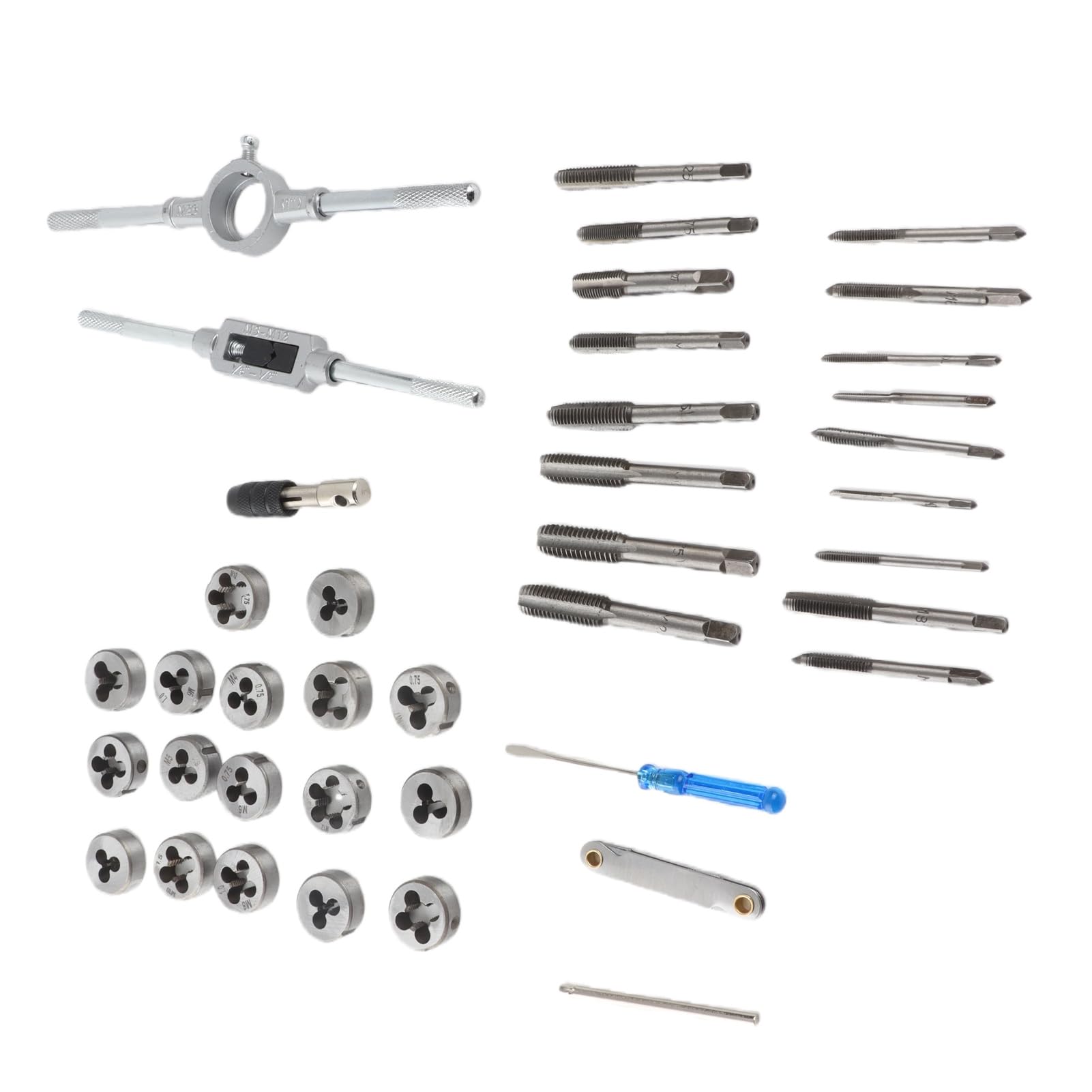 Fabater Set di Maschi e Filiere da 40 Pezzi per Impieghi Gravosi M3-M12 con Chiavi, Calibro per Filettatura per Kit di Utensili per Filettare - Maschi in Acciaio 45# Trattato Termicamente e Filiere in