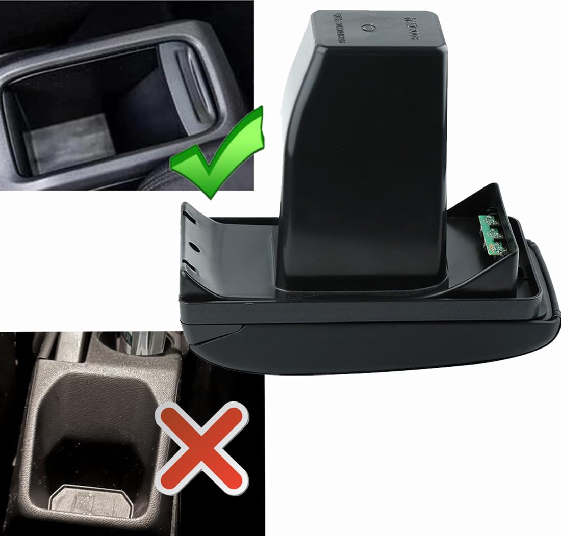 YJYWZH Accoudoirs pour Peugeot 2008 Accoudoir Couche Double Boîte d'accoudoir Consoles Stockage Boîte Années d'adaptation 2012-2018(Noir)