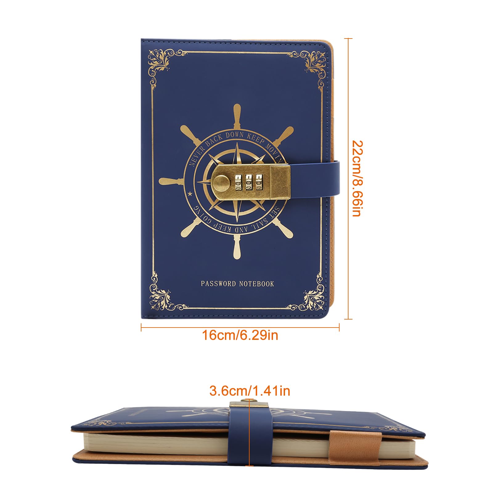 Journal intime - Carnet de notes - Vintage - En cuir PU - Avec serrure Journal intime - Carnet de notes - Vintage - En cuir PU - Avec serrure