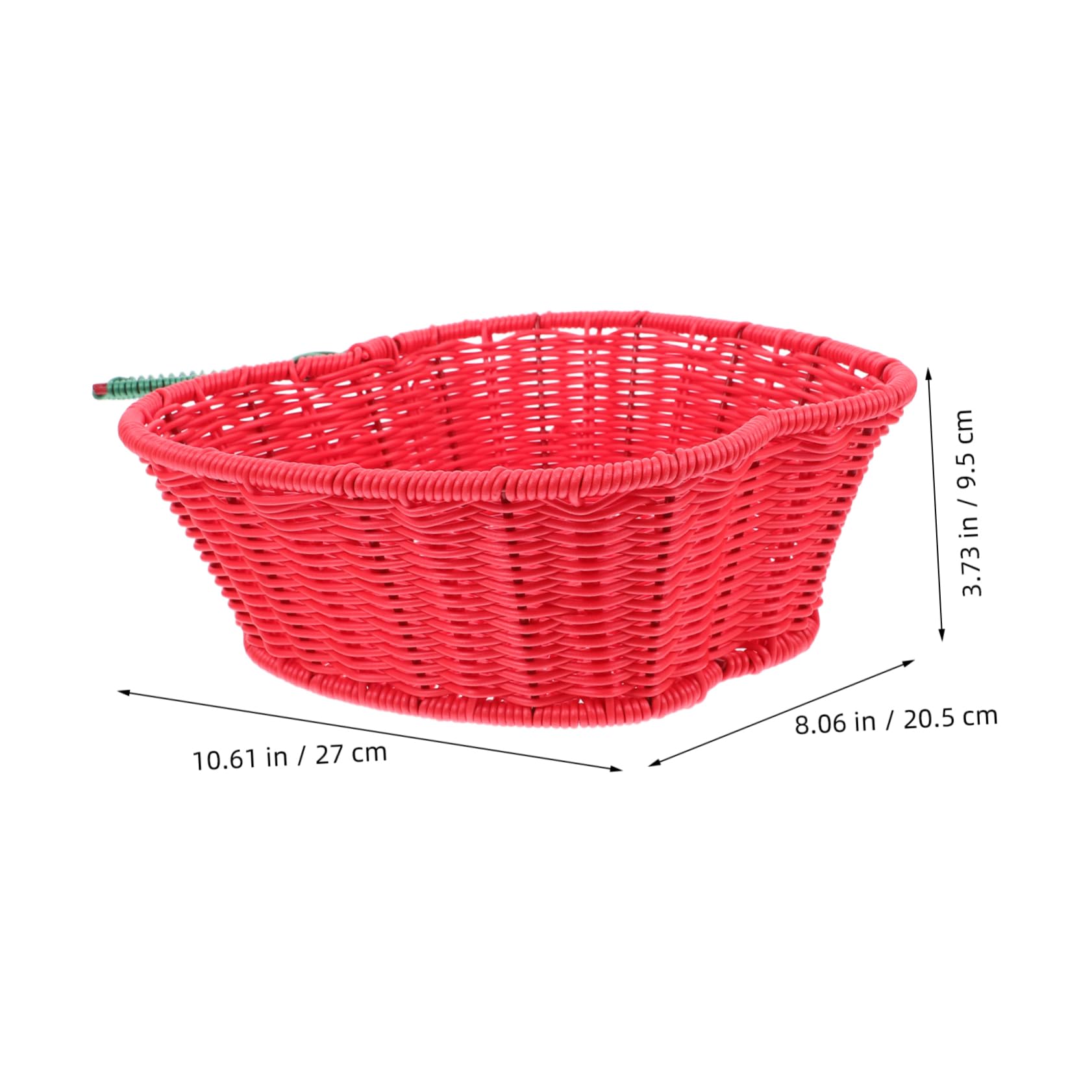 OUNONA Cartoon Woven Basket Imitation Rattan Fruit Storage Nut Snack Apple Shape Basket