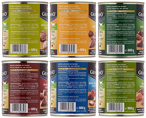 animonda Gran Carno adult Hundefutter, Nassfutter für erwachsene Hunde, Kräftige Variation, 6 x 800 g