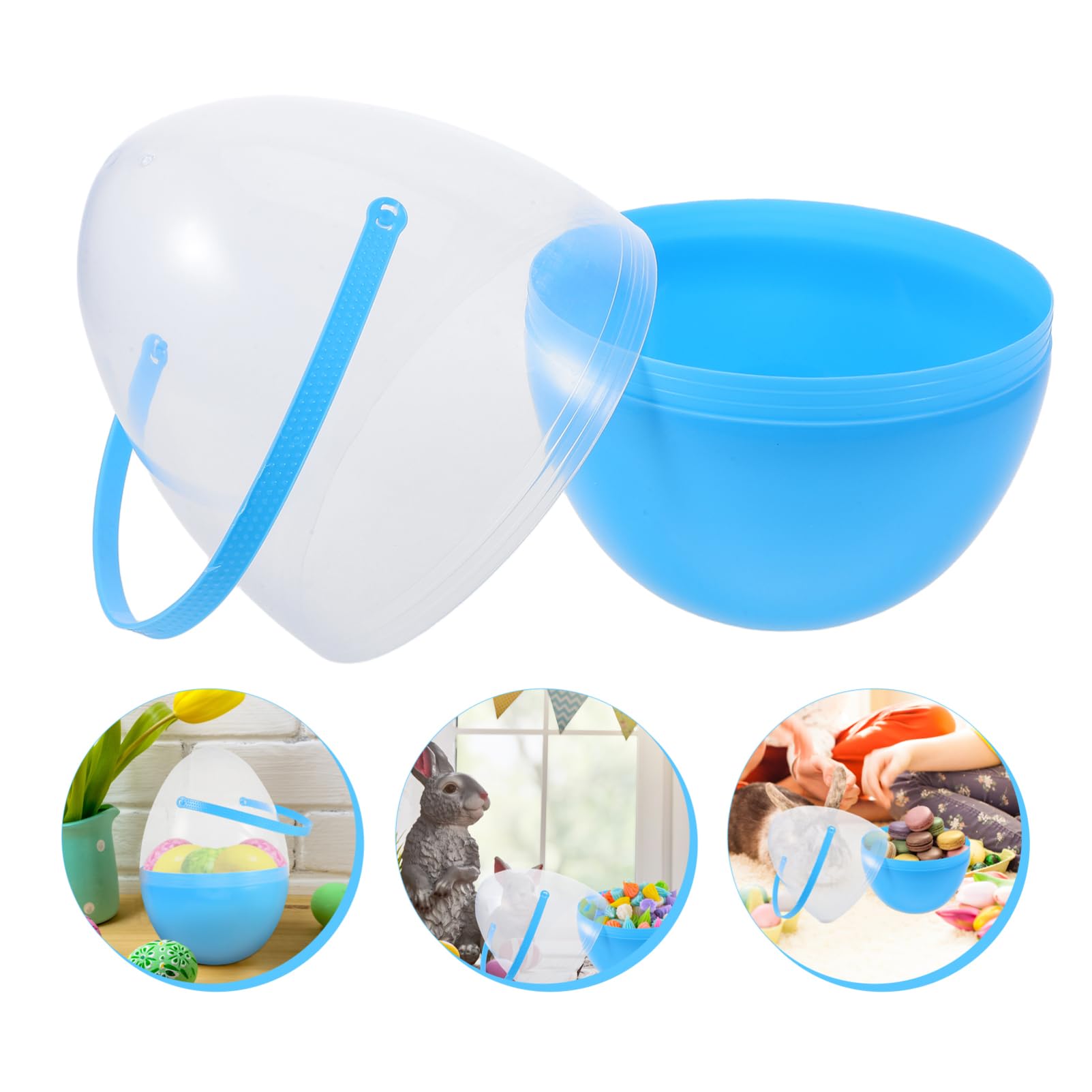 HOODANCOS Large Plastic Easter Egg Party Favor Fillable And Openable Large Egg-Shaped Container For Easter Candy Openable Easter Egg Favor