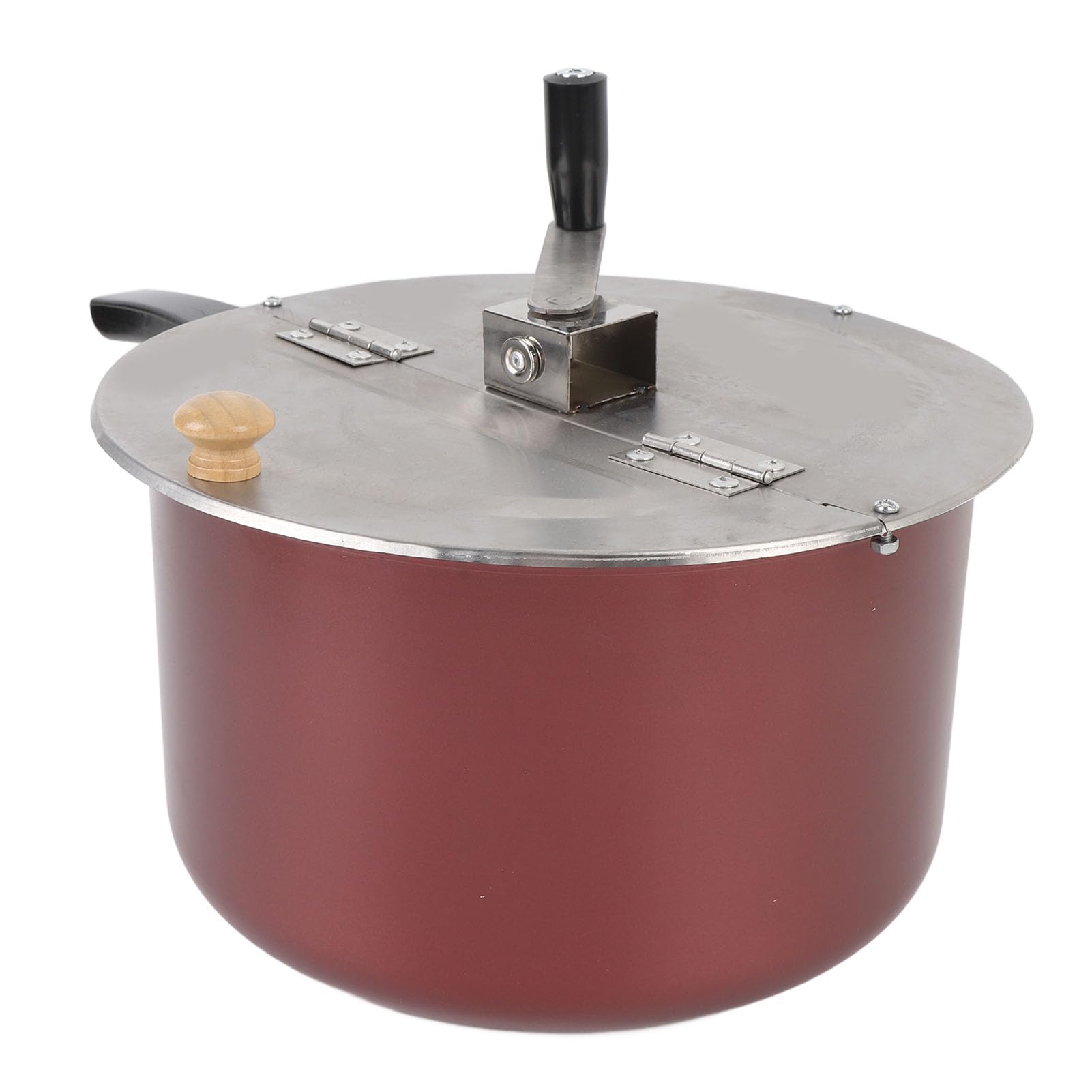Pochocler de acero inoxidable, máquina de palomitas de maíz manual, máquina de palomitas caseras con mango de madera para estufa de gas y cocina de inducción, aperitivo compacto