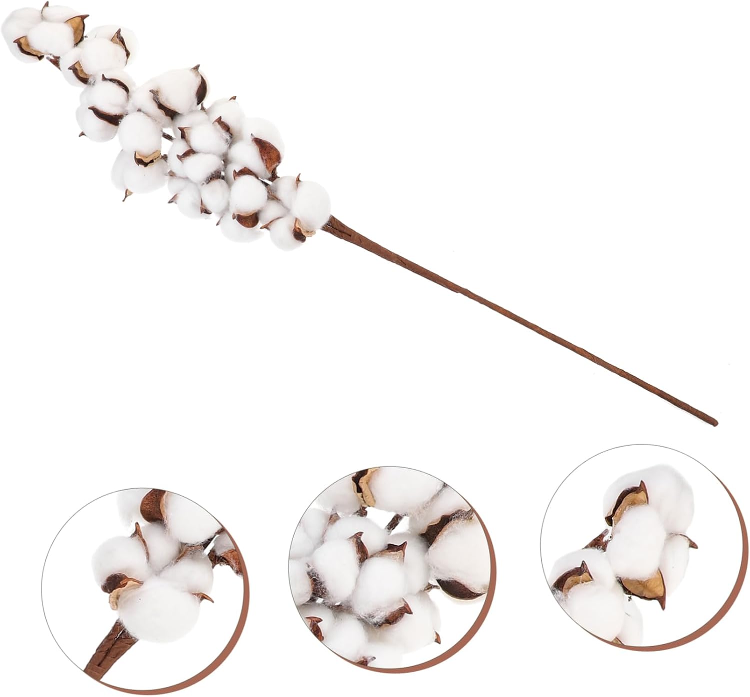GARVALON Faux Cotton Stems Home Decor Simulated Cotton Sticks for Vase Filler Wedding Party Decoration Floral Arrangement Farmhouse Style Versatile Use