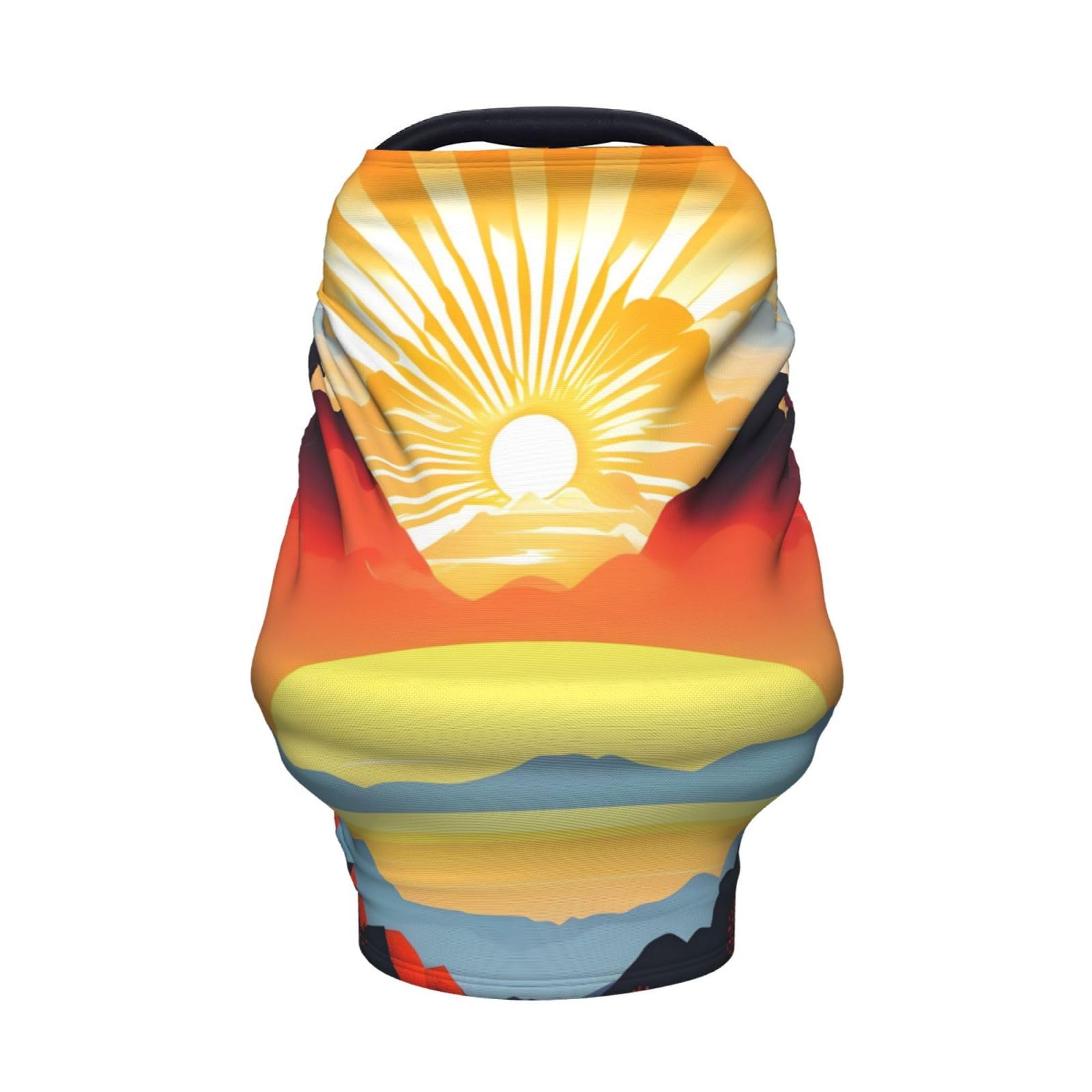 XZDHYZ Bright sunrise Versatile full-print Stroller Chair Cover/Nursing Cover, specially designed for your baby, Black