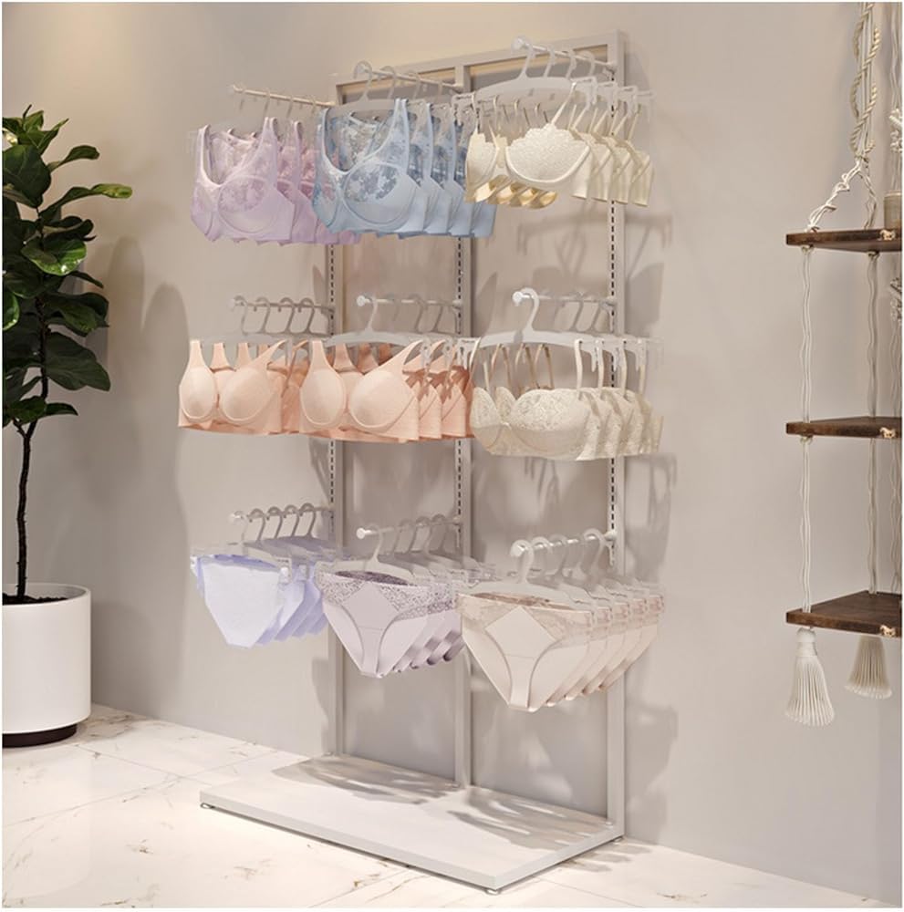 HTTGDGDH Underwear Organizer Rack Handbag Holder For Clothing Store Garment Rack, Boutique Retail Lingerie Display Stand, Multifunctional Shelves