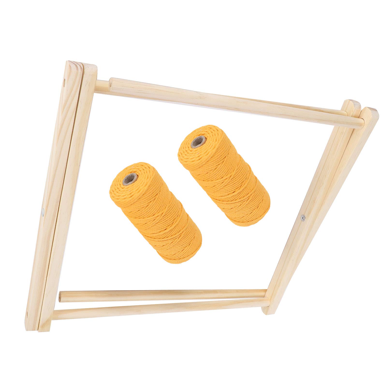Porte-revues Boho, Panier de Rangement élégant, Porte-revues pour la Décoration de la Maison, Cadre en Bois Poli de 35cm
