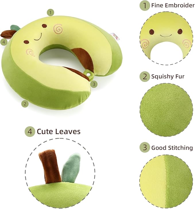 Almohada de Viaje Espuma Viscoelástica para Niños - Aguacate miniatura 4