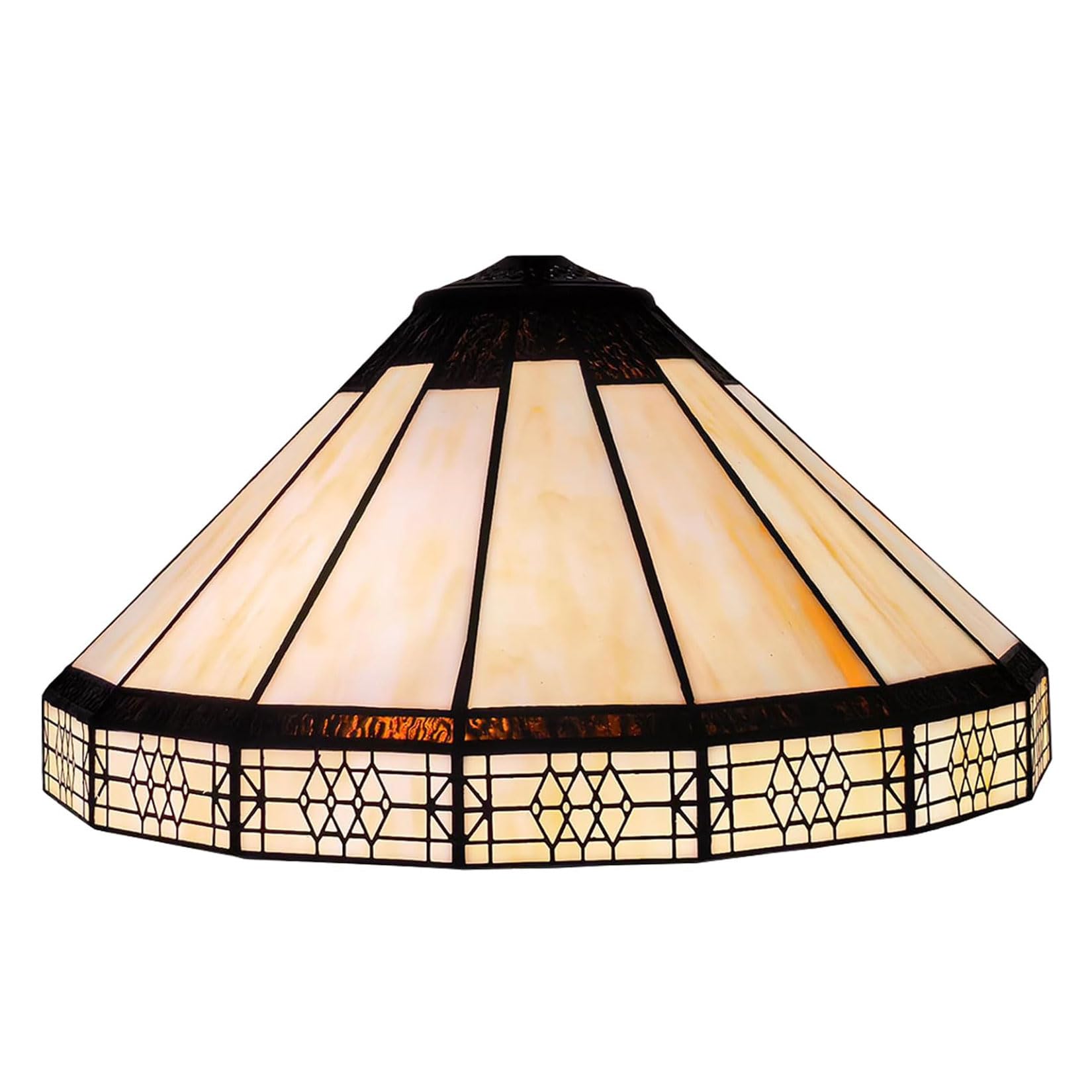 Remplacement d'abat-Jour de Lampe en vitrail de Mission, W16H8 Pouces
