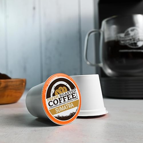 Miniatura 6 de Fresh Roasted Coffee, Sumatra Mandheling, tostado medio, compatible con Kosher, K-Cup 24 cápsulas