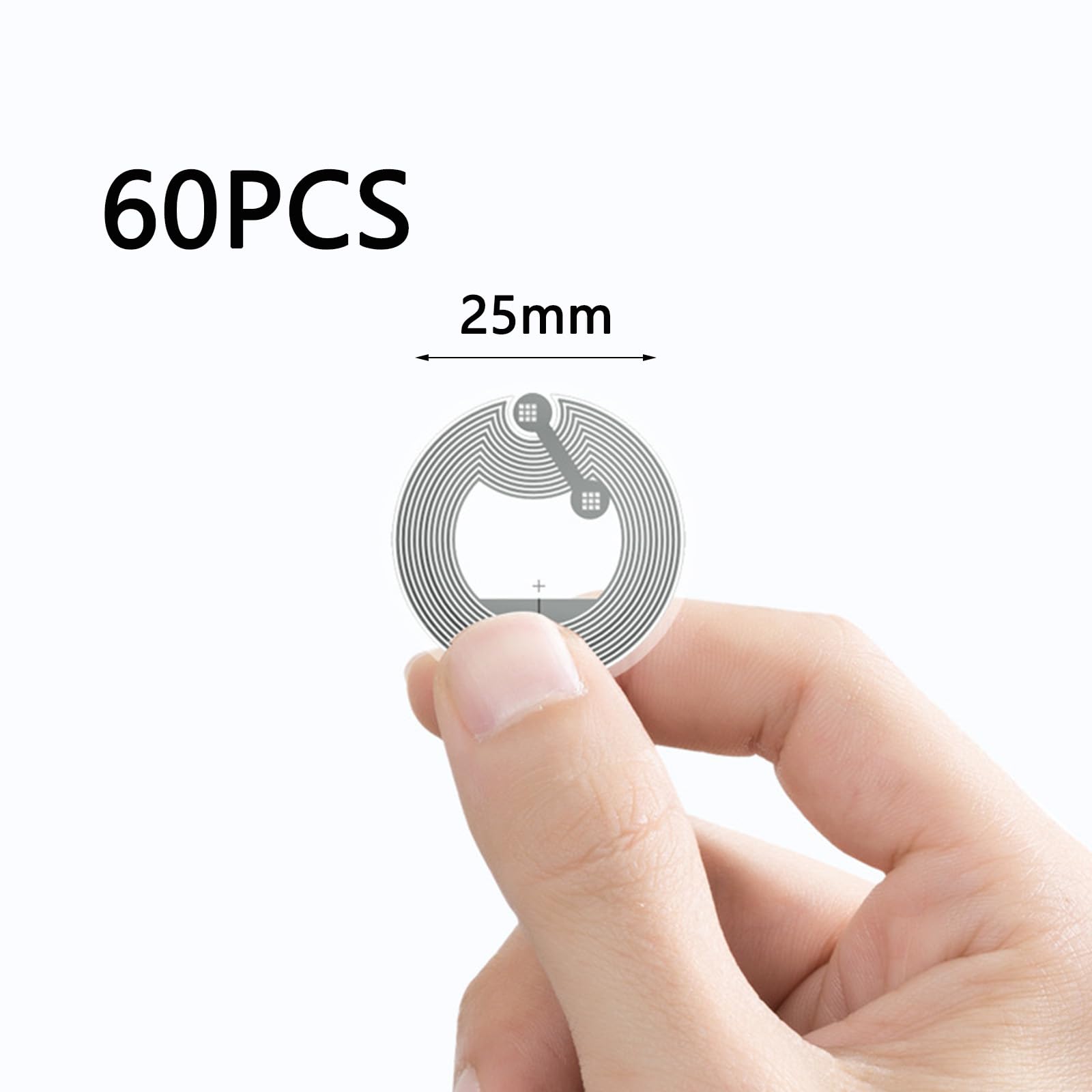 60 Pezzi Adesivi NFC Tag NTAG213, 25 mm, 144 Byte Memoria Programmabili, Mini Sticker Chip Compatibile Con Tutti Gli Smartphone Dotati di NFC
