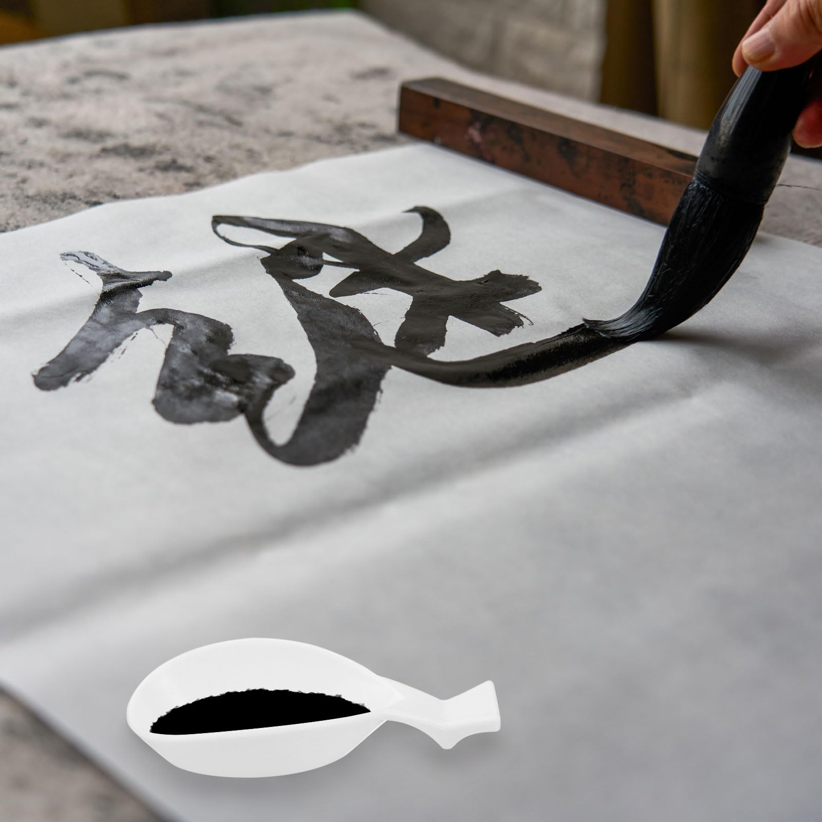 PATIKIL Ink Dish Plate for Chinese Calligraphy Writing 10 Pcs Plastic Ink Holder Rest Ink - Image 4